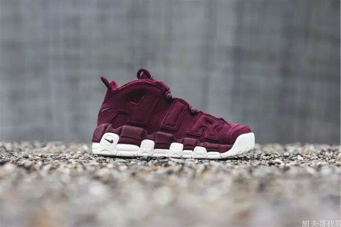 Nike Air More Uptempo Wine Red White Shoes